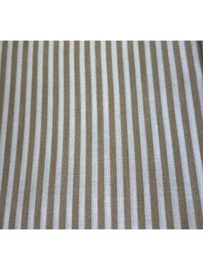 Striped Beige & White Cotton Fabric 1/2 yard x 44" Sewing Crafts
